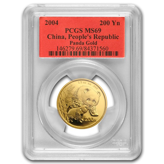 2004 China 1/2 oz Gold Panda MS-69 PCGS 2004 China 1/2 oz Gold Panda MS-69 PCGS