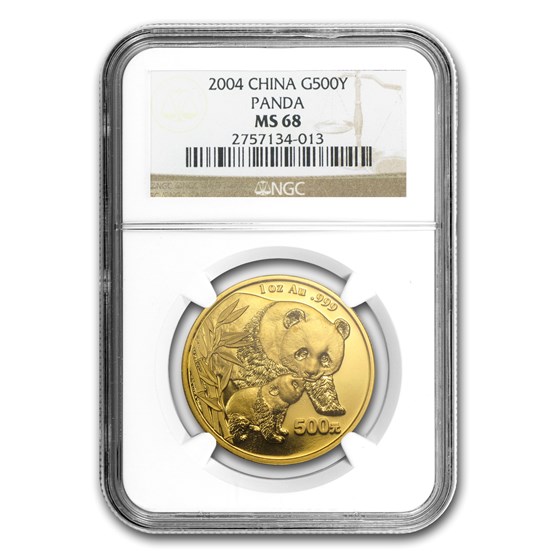 2004 China 1 oz Gold Panda MS-68 NGC 2004 China 1 oz Gold Panda MS-68 NGC