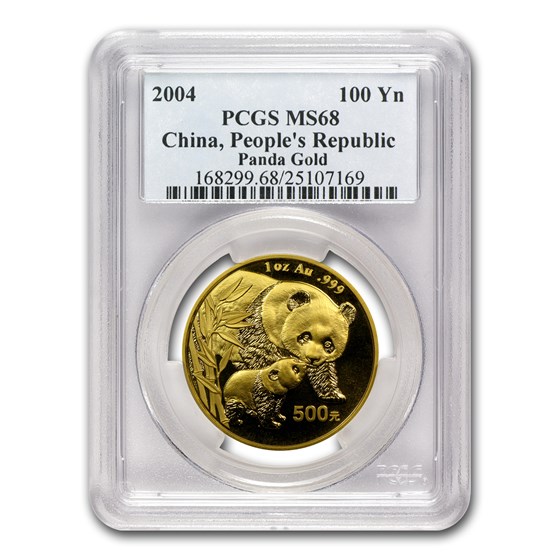 2004 China 1 oz Gold Panda MS-68 PCGS 2004 China 1 oz Gold Panda MS-68 PCGS