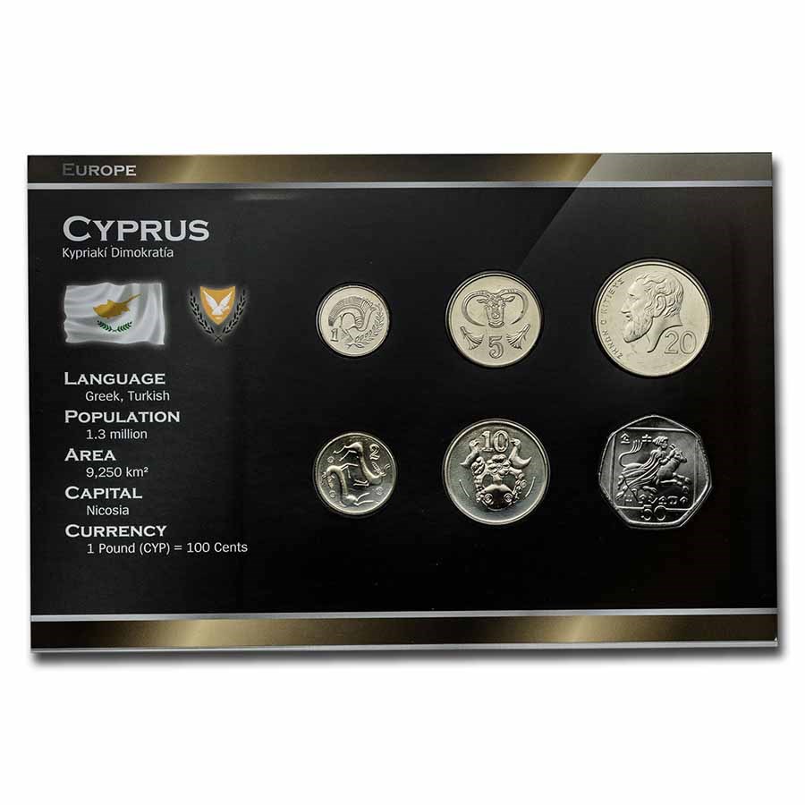 2004 Cyprus Pre-Euro 6-Coin Set BU