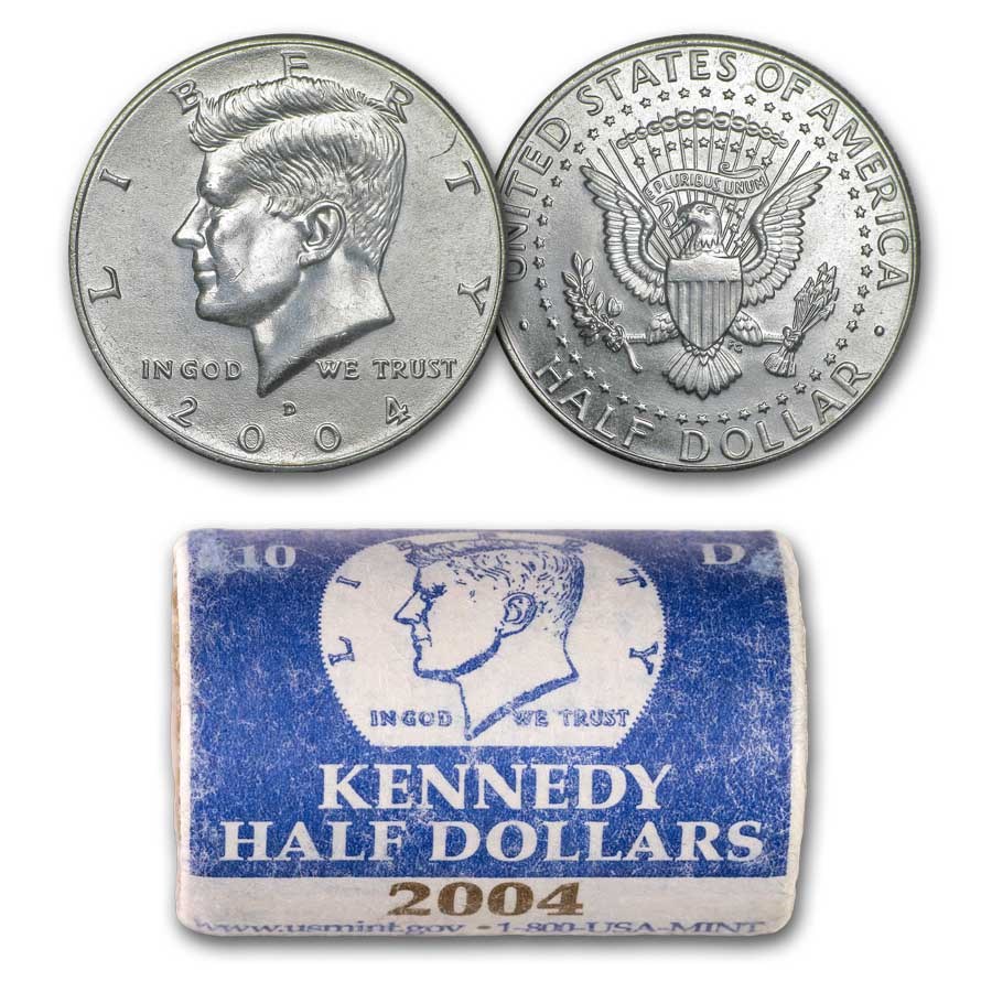 2004-D Kennedy Half Dollar 20-Coin Mint Roll BU (Mint Wrapped)