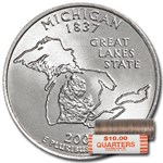 2004-D Michigan Statehood Quarter 40-Coin Roll BU