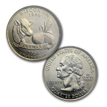 Buy 2004 D Wisconsin Quarter Ms 65 Ngc High Low Leaf 2 Coin Set 50 State Quarters 1999 2009 Certified Apmex
