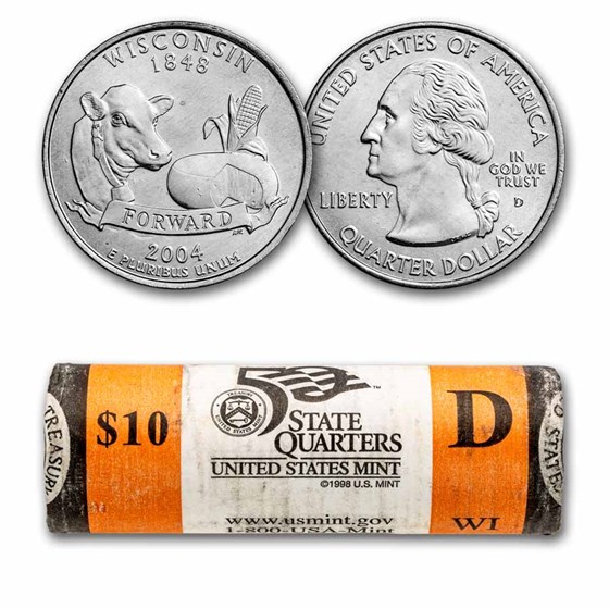 2004-D Wisconsin Statehood Quarter 40-Coin Roll (Mint Wrapped) 2004-D Wisconsin Statehood Quarter 40-Coin Roll (Mint Wrapped)
