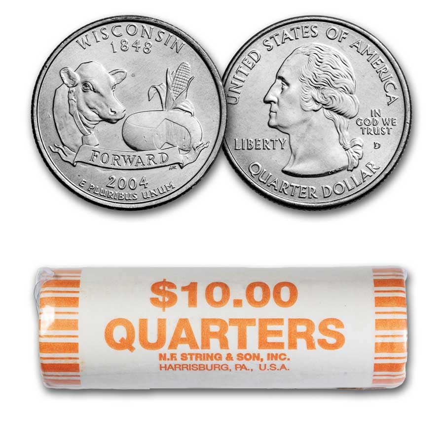 2004-D Wisconsin Statehood Quarter 40-Coin Roll
