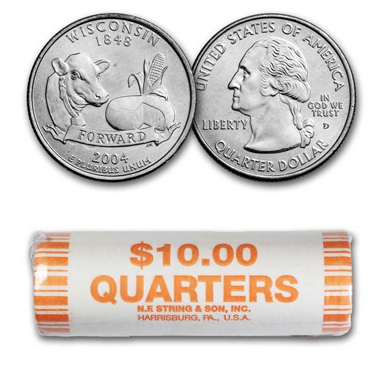 2004-D Wisconsin Statehood Quarter 40-Coin Roll 2004-D Wisconsin Statehood Quarter 40-Coin Roll