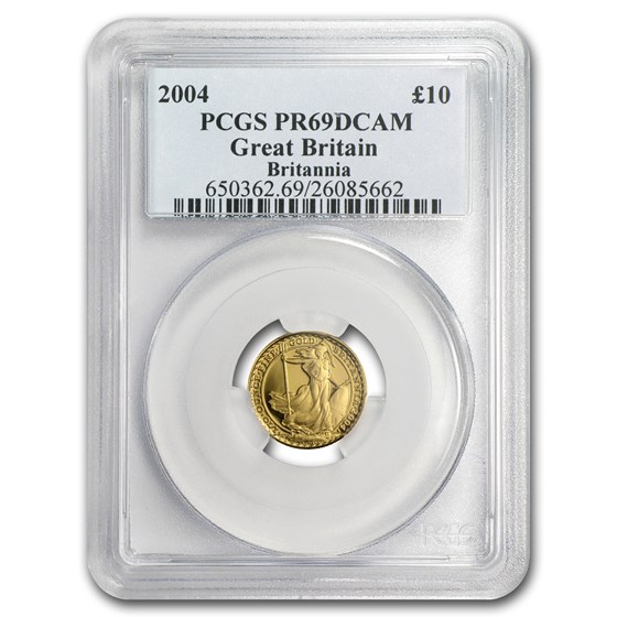 2004 Great Britain 1/10 oz Proof Gold Britannia PR-69 PCGS 2004 Great Britain 1/10 oz Proof Gold Britannia PR-69 PCGS