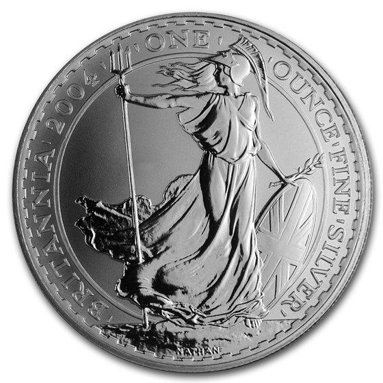 2004 Great Britain 1 oz Silver Britannia BU 2004 Great Britain 1 oz Silver Britannia BU