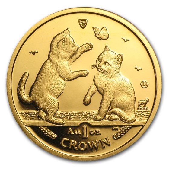 2004 Isle of Man 1 oz Gold Tonkinese Kittens Cat BU 2004 Isle of Man 1 oz Gold Tonkinese Kittens Cat BU