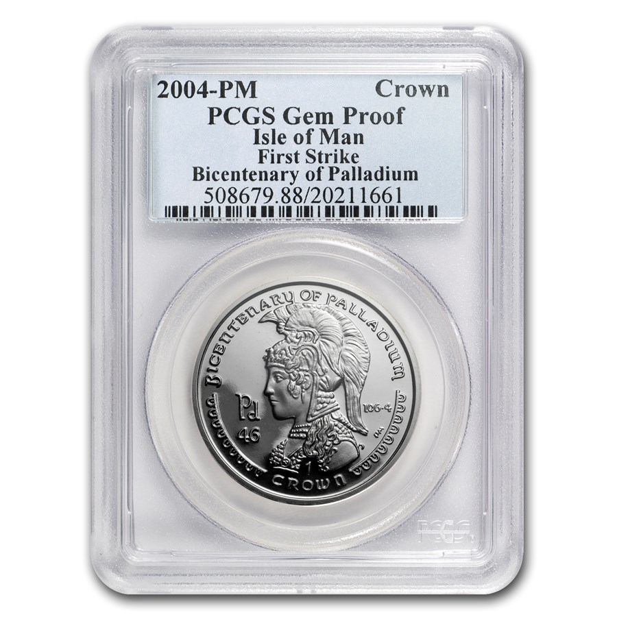 2004 Isle of Man 1 oz Palladium Crown Gem Proof PCGS (FS)