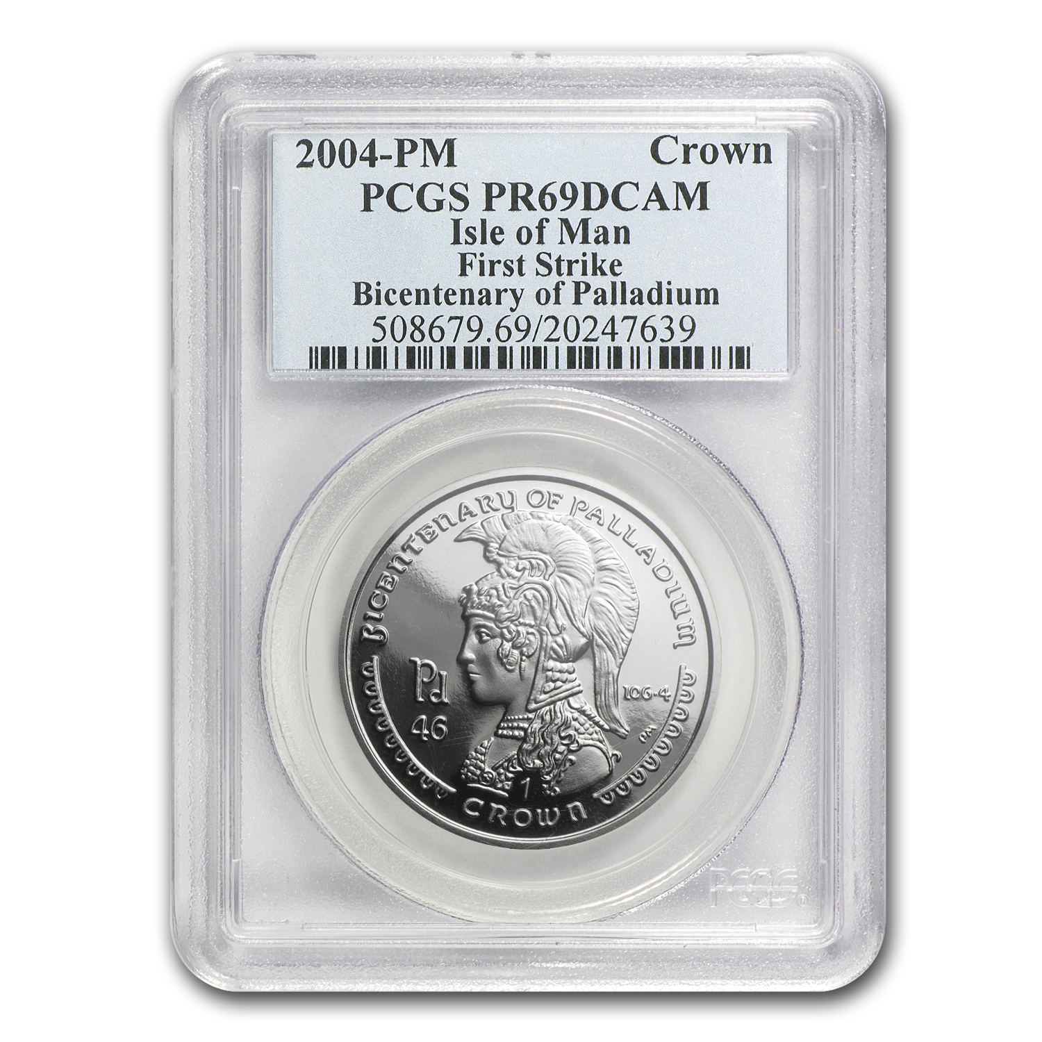 Buy 2004 Isle of Man 1 oz Palladium Crown PR-69 PCGS (1st Strike