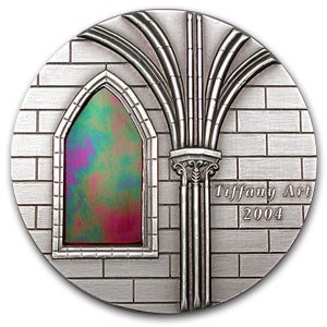 2004 Liberia Silver $10 Tiffany Art Coin 2004 Liberia Silver $10 Tiffany Art Coin