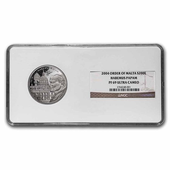2004 Malta Habemus Papam Silver 200 Liras PF-69 UCAM NGC 2004 Malta Habemus Papam Silver 200 Liras PF-69 UCAM NGC