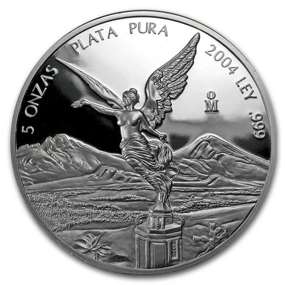 2004 Mexican 5 oz Silver Libertad Proof (In Capsule) 2004 Mexican 5 oz Silver Libertad Proof (In Capsule)