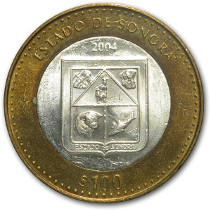 Buy 2004 Mexican 100 Pesos Silver Bimetal AU Sonora KM#694 | APMEX