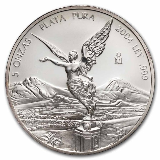 2004 Mexico 5 oz Silver Libertad BU 2004 Mexico 5 oz Silver Libertad BU