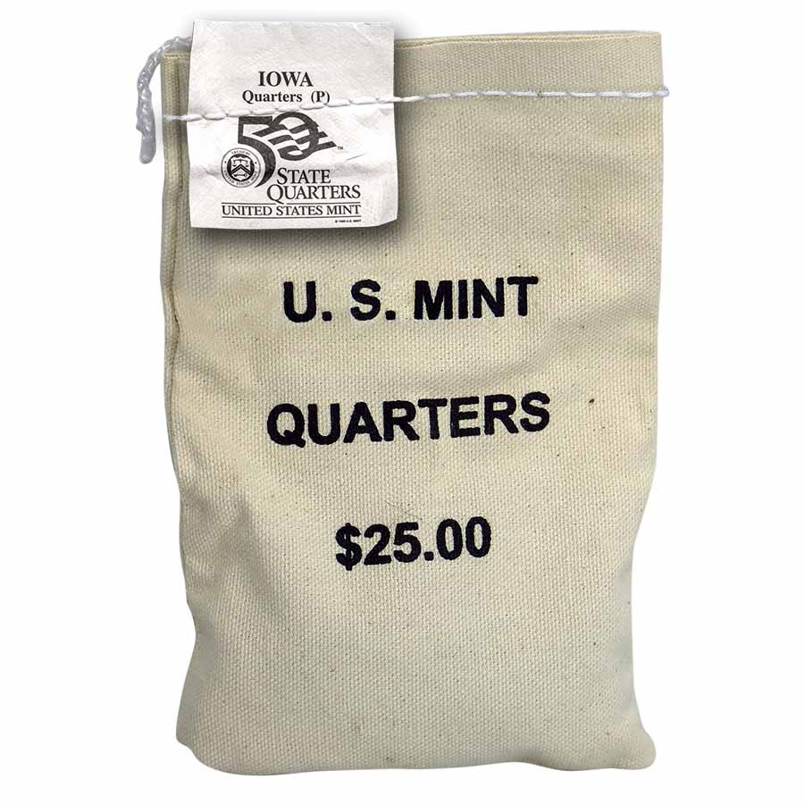 2004-P Iowa Statehood Quarter $25 Sealed Mint Bag