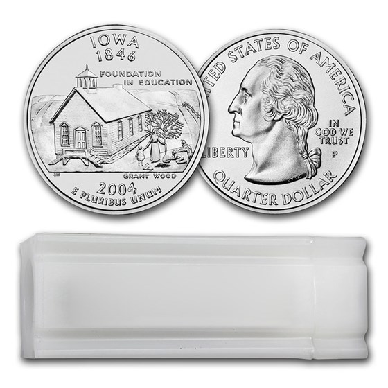 2004-P Iowa Statehood Quarter 40-Coin Roll BU 2004-P Iowa Statehood Quarter 40-Coin Roll BU