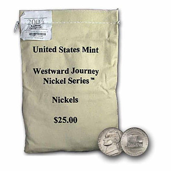 2004-P Keel Boat Nickel $25 U.S. Mint Sealed Bag BU 2004-P Keel Boat Nickel $25 U.S. Mint Sealed Bag BU