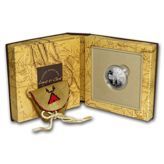 2004-P Lewis & Clark $1 Silver Commem Coin/Pouch Pf Set (Box/COA) 2004-P Lewis & Clark $1 Silver Commem Coin/Pouch Pf Set (Box/COA)