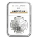 2004-P Lewis & Clark Bicentennial $1 Silver Commem MS-69 NGC