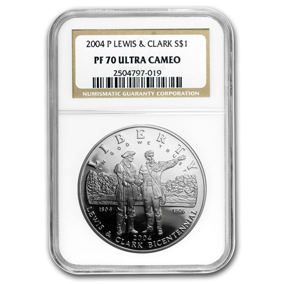 2004-P Lewis & Clark Bicentennial $1 Silver Commem PF-70 NGC 2004-P Lewis & Clark Bicentennial $1 Silver Commem PF-70 NGC