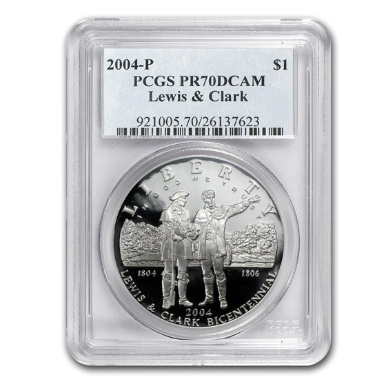 2004-P Lewis & Clark Bicentennial $1 Silver Commem PR-70 PCGS 2004-P Lewis & Clark Bicentennial $1 Silver Commem PR-70 PCGS