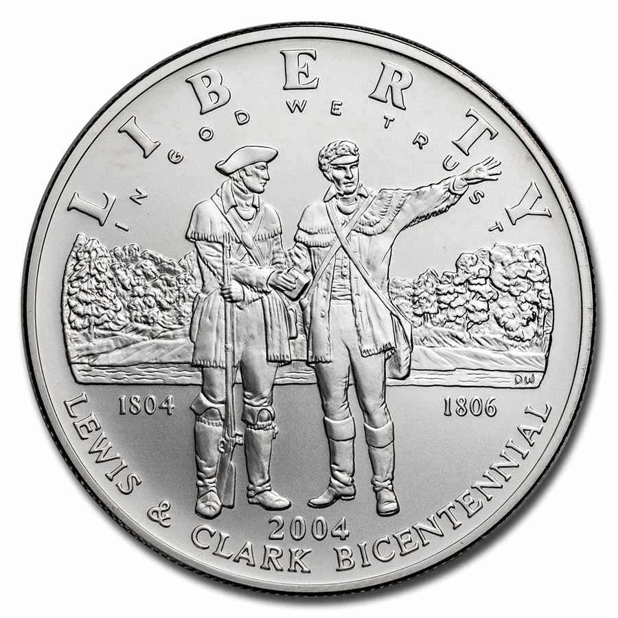 2004-P Lewis & Clark Bicent'l $1 Silver Commem BU (Capsule only)