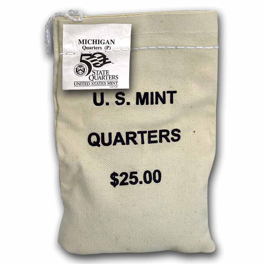 2004-P Michigan State Quarter $25 Sealed Mint Bag BU