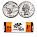2004-P Michigan Statehood Quarter 40-Coin Roll BU (Mint Wrapped)
