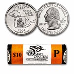 2004-P Michigan Statehood Quarter 40-Coin Roll BU (Mint Wrapped)