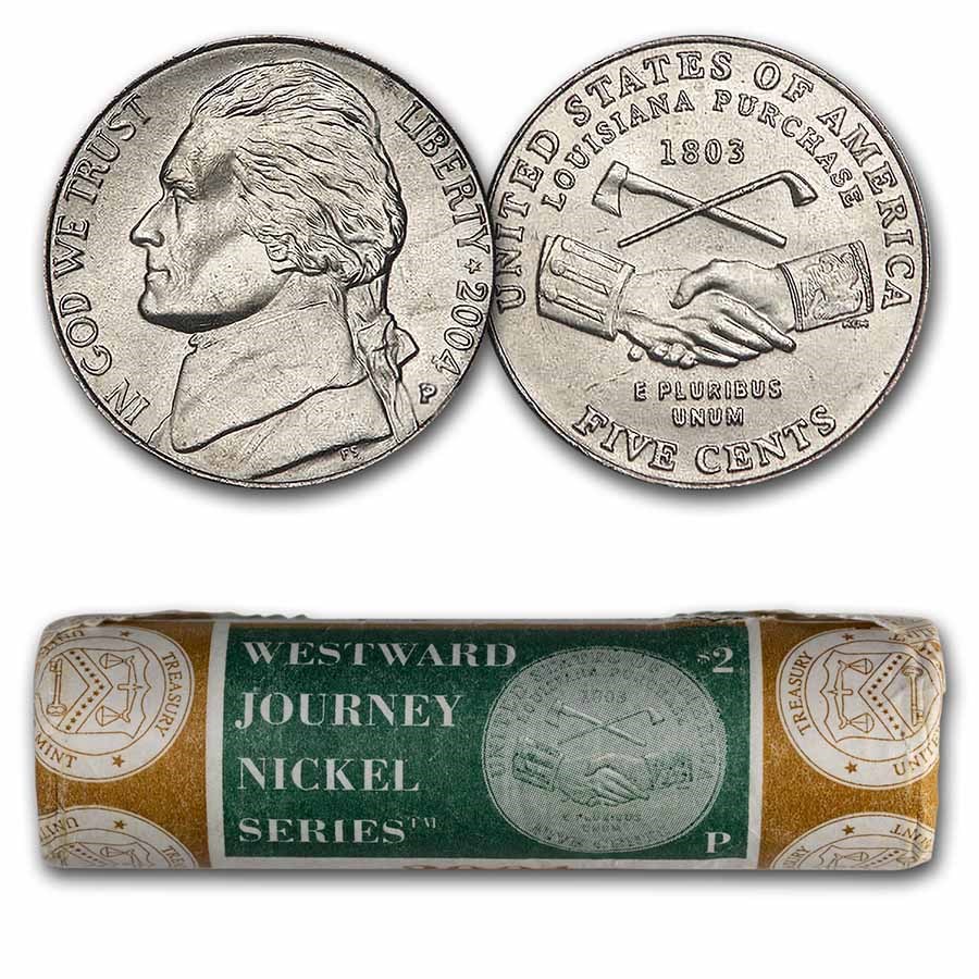 2004-P Peace Medal Nickel 40-coin Mint Wrapped Roll BU
