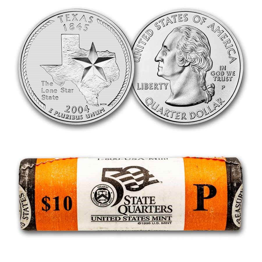 2004-P Texas Statehood Quarter 40-Coin Roll (Mint Wrapped)