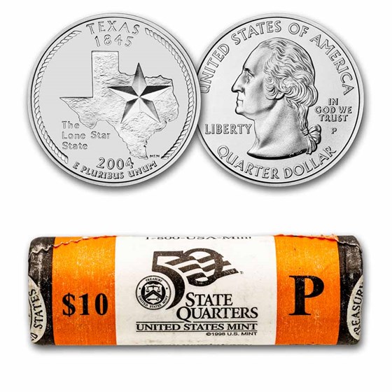 2004-P Texas Statehood Quarter 40-Coin Roll (Mint Wrapped) 2004-P Texas Statehood Quarter 40-Coin Roll (Mint Wrapped)