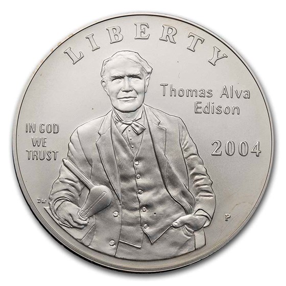 2004-P Thomas Edison $1 Silver Commem BU (Capsule only) 2004-P Thomas Edison $1 Silver Commem BU (Capsule only)