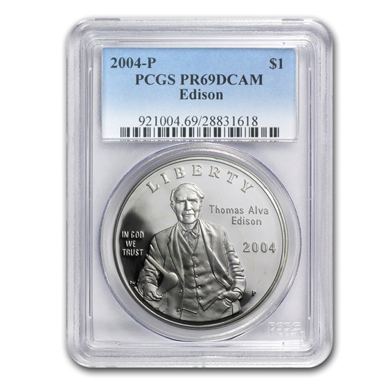 2004-P Thomas Edison $1 Silver Commem PR-69 PCGS 2004-P Thomas Edison $1 Silver Commem PR-69 PCGS