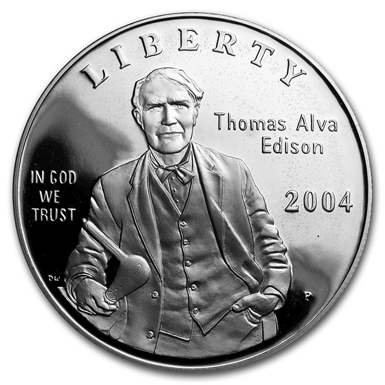 2004-P Thomas Edison $1 Silver Commem Proof (w/Box & COA) 2004-P Thomas Edison $1 Silver Commem Proof (w/Box & COA)