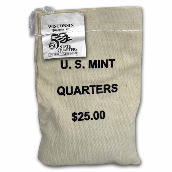 2004-P Wisconsin State Quarter $25 Sealed Mint Bag BU 2004-P Wisconsin State Quarter $25 Sealed Mint Bag BU