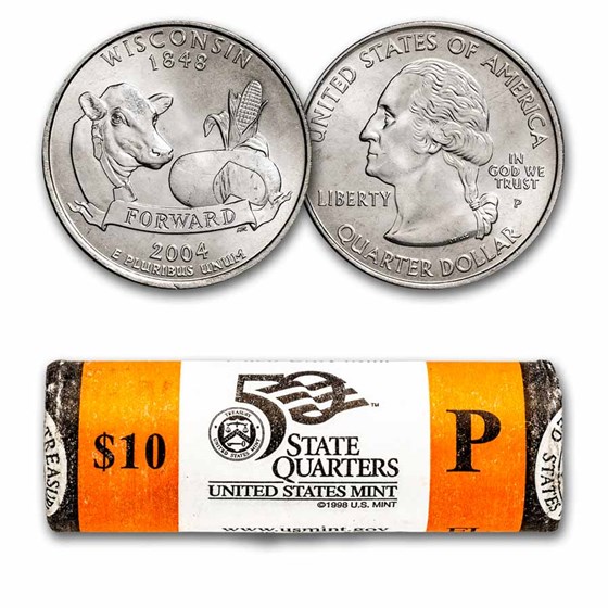 2004-P Wisconsin Statehood Quarter 40-Coin Roll (Mint Wrapped) 2004-P Wisconsin Statehood Quarter 40-Coin Roll (Mint Wrapped)