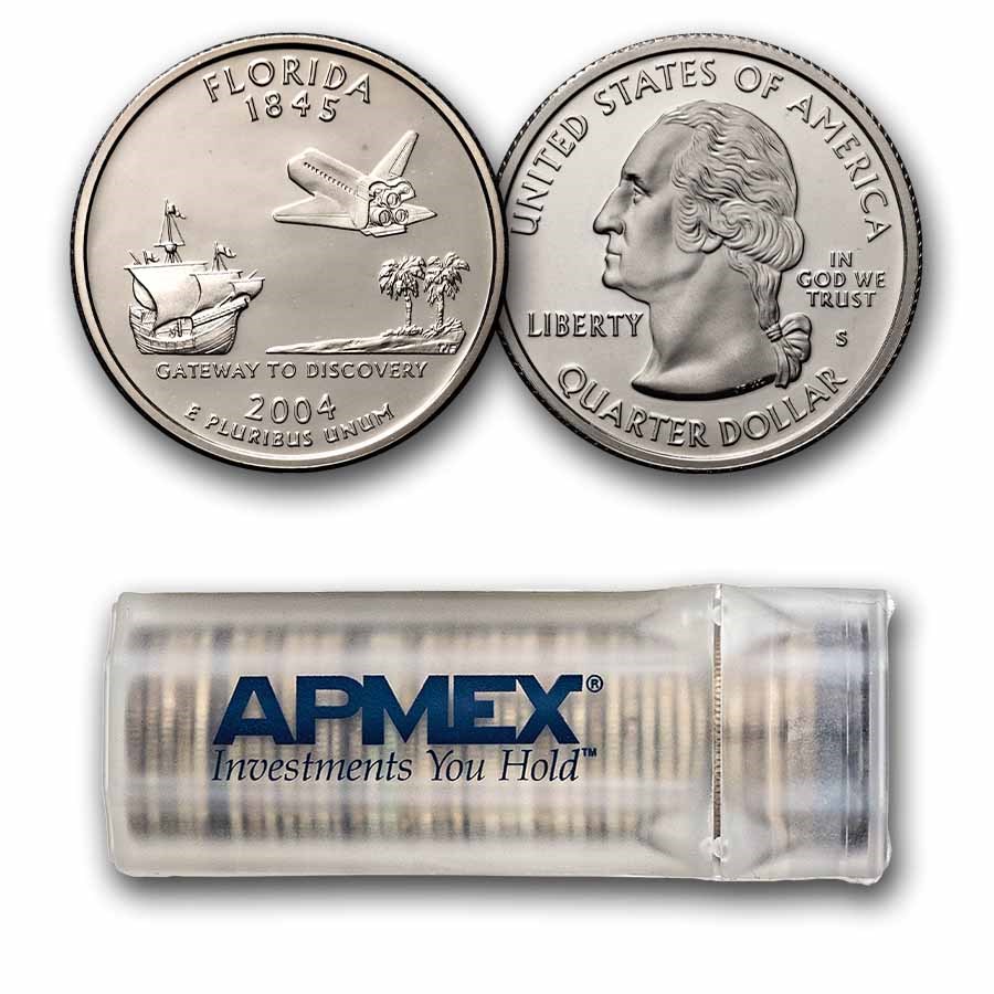 2004-S Florida State Quarter Gem Proof 40-Coin Roll