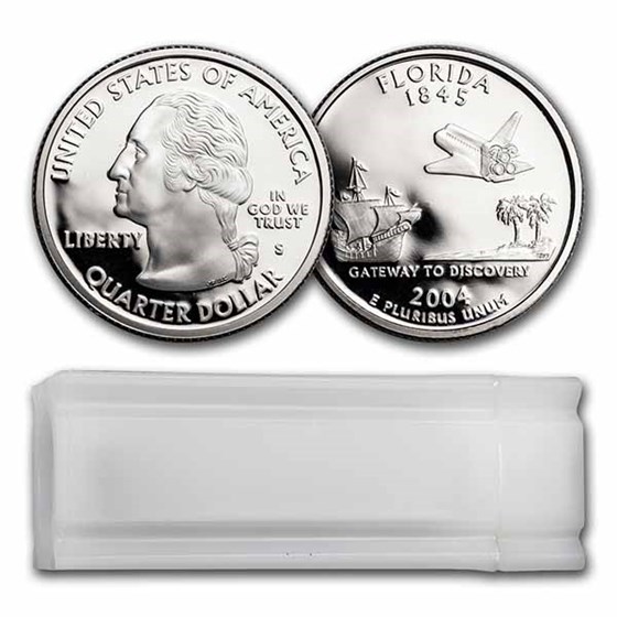 2004-S Florida Statehood Quarter 40-Coin Roll Proof (Silver) 2004-S Florida Statehood Quarter 40-Coin Roll Proof (Silver)