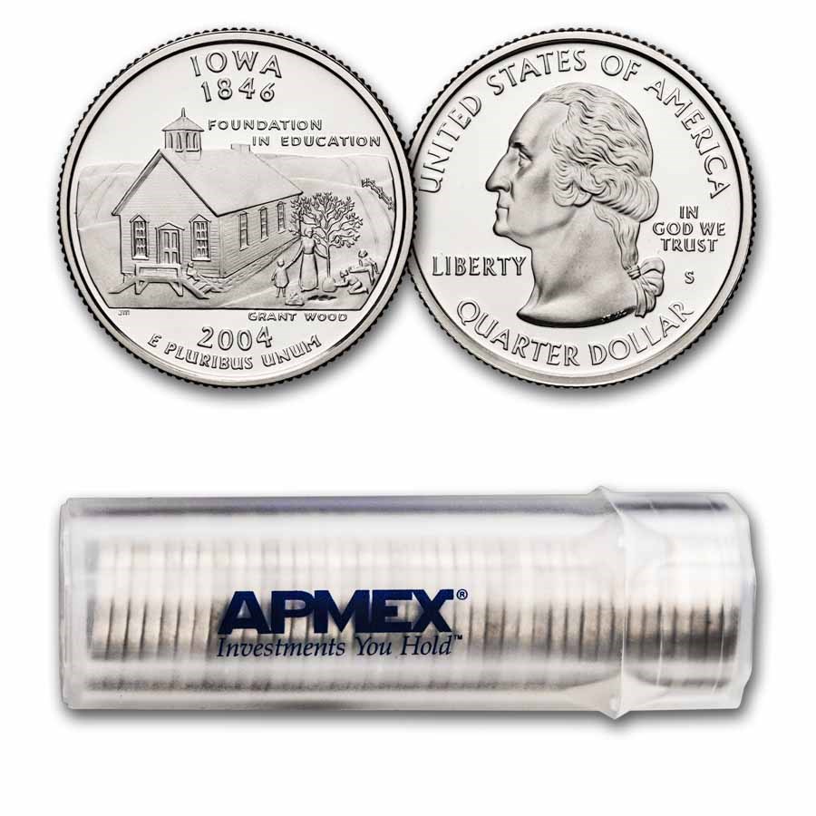 2004-S Iowa State Quarter Gem Proof 40-Coin Roll