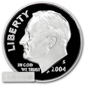 2004-S Roosevelt Dime 50-Coin Roll Proof (Silver)