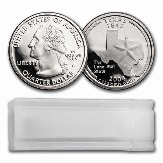 2004-S Texas Statehood Quarter 40-Coin Roll Proof (Silver) 2004-S Texas Statehood Quarter 40-Coin Roll Proof (Silver)