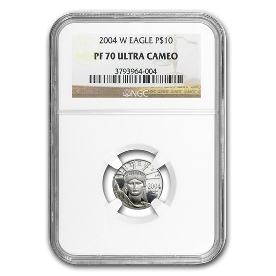 2004-W 1/10 oz Proof American Platinum Eagle PF-70 NGC 2004-W 1/10 oz Proof American Platinum Eagle PF-70 NGC