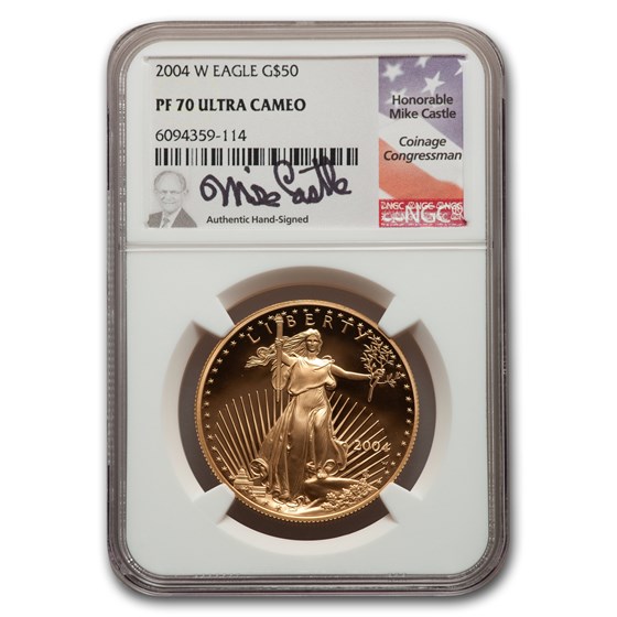 2004-W 1 oz Proof American Gold Eagle PF-70 NGC (Castle Label) 2004-W 1 oz Proof American Gold Eagle PF-70 NGC (Castle Label)