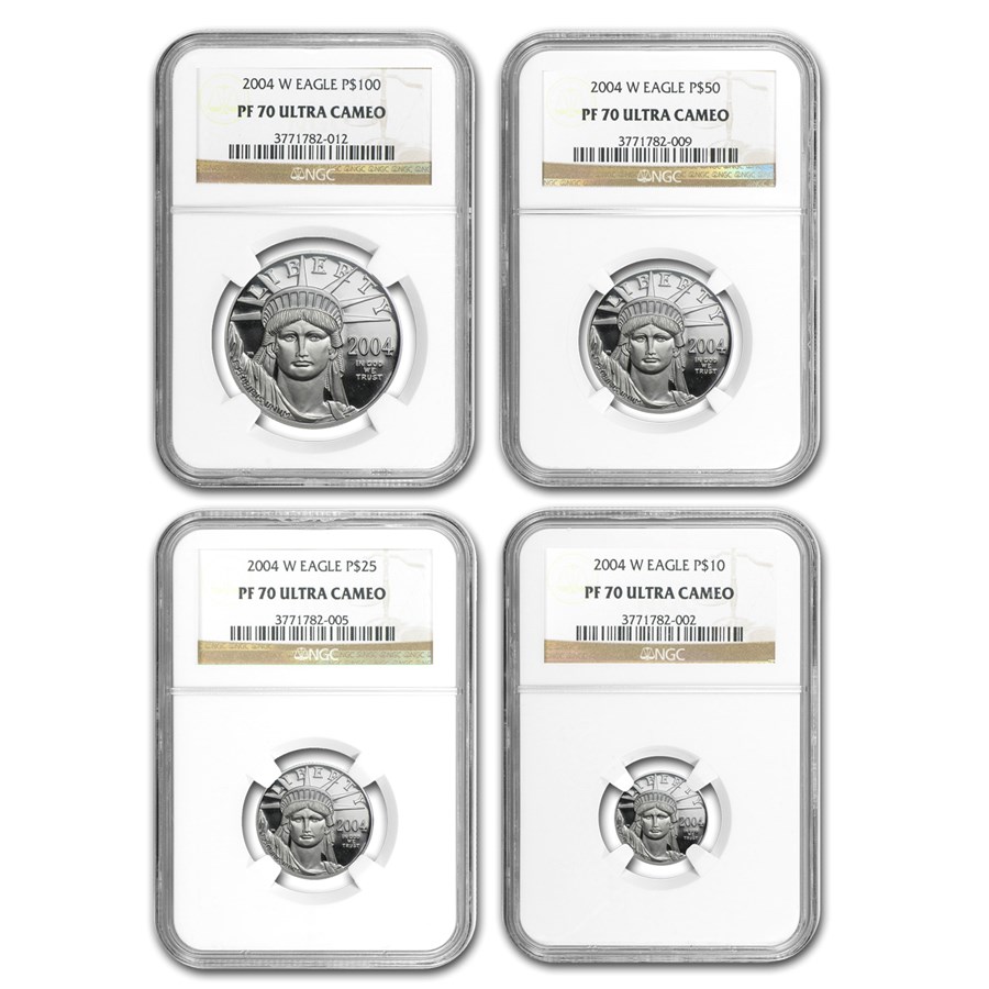 2004-W 4-Coin Proof American Platinum Eagle Set PF-70 NGC