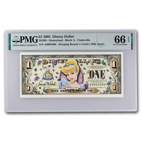 2005 $1.00 (A) Cinderella CU-66 EPQ PMG (DIS#98) 2005 $1.00 (A) Cinderella CU-66 EPQ PMG (DIS#98)