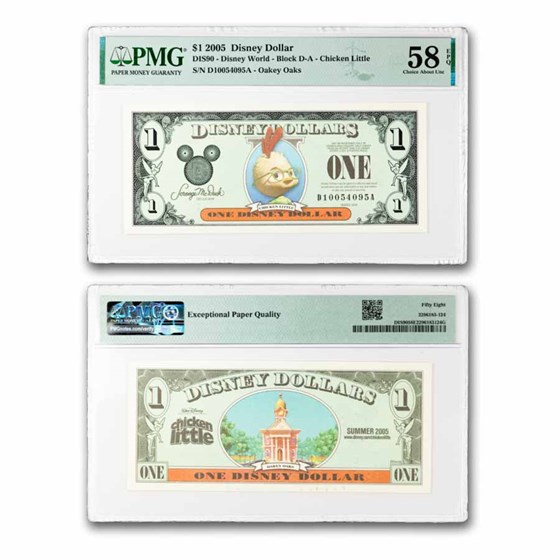 2005 $1.00 (DA) Chicken Little AU-58 EPQ PMG (DIS#90)