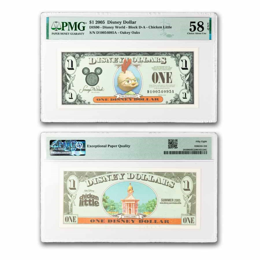2005 $1.00 (DA) Chicken Little AU-58 EPQ PMG (DIS#90)